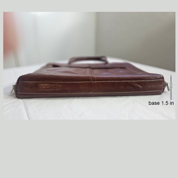 BIRELLO Italian leather briefcase - Picture 4 of 12